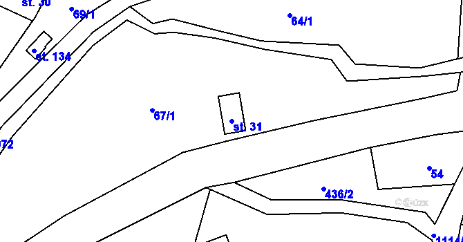 Parcela st. 31 v KÚ Horní Vítkov, Katastrální mapa