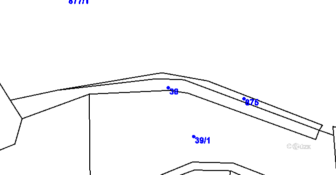 Parcela st. 38 v KÚ Horní Vítkov, Katastrální mapa