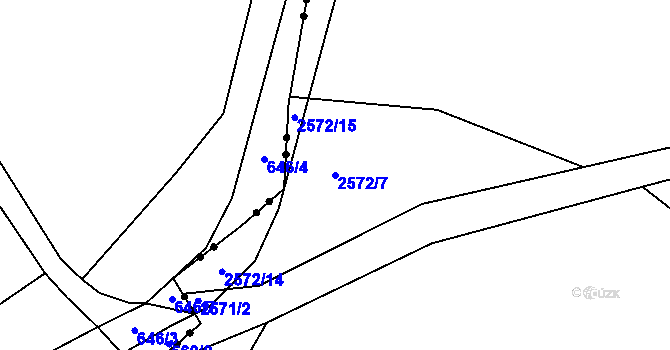 Parcela st. 2572/7 v KÚ Vítkov, Katastrální mapa