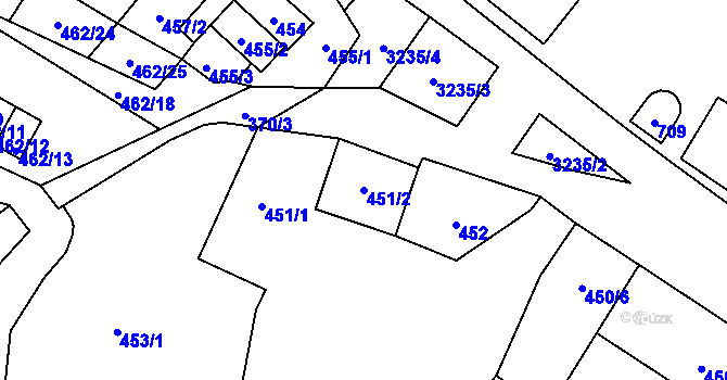 Parcela st. 451/2 v KÚ Vítkov, Katastrální mapa