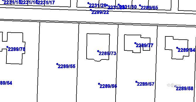 Parcela st. 2289/73 v KÚ Vítkov, Katastrální mapa