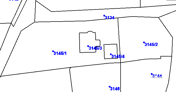 Parcela st. 3145/3 v KÚ Vítkov, Katastrální mapa
