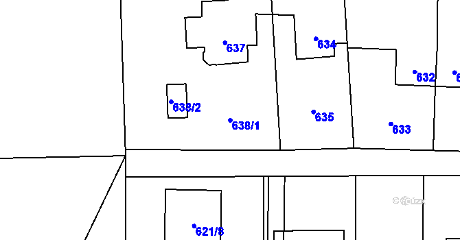Parcela st. 638/1 v KÚ Vítkov, Katastrální mapa