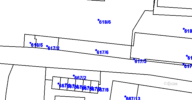 Parcela st. 617/6 v KÚ Vítkov, Katastrální mapa