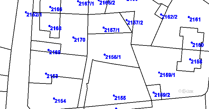 Parcela st. 2156/1 v KÚ Vítkov, Katastrální mapa