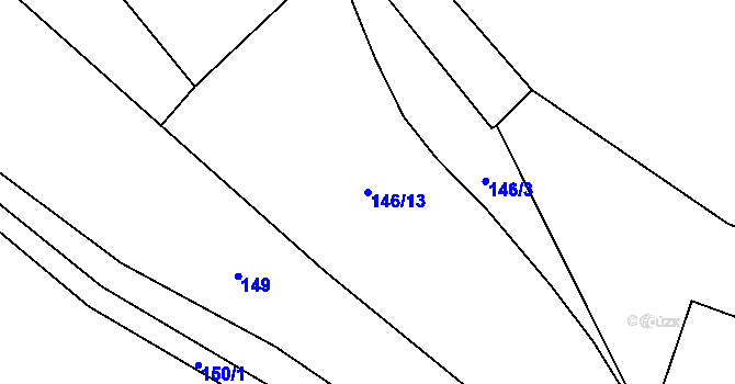 Parcela st. 146/13 v KÚ Vítkov, Katastrální mapa