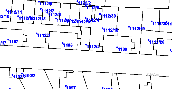 Parcela st. 1112/2 v KÚ Vítkov, Katastrální mapa