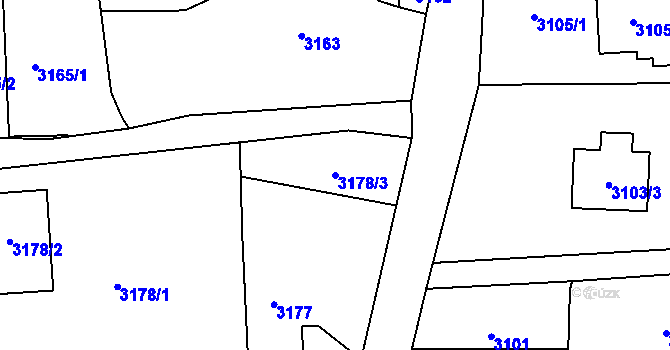 Parcela st. 3178/3 v KÚ Vítkov, Katastrální mapa