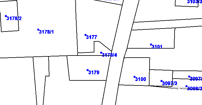 Parcela st. 3178/4 v KÚ Vítkov, Katastrální mapa