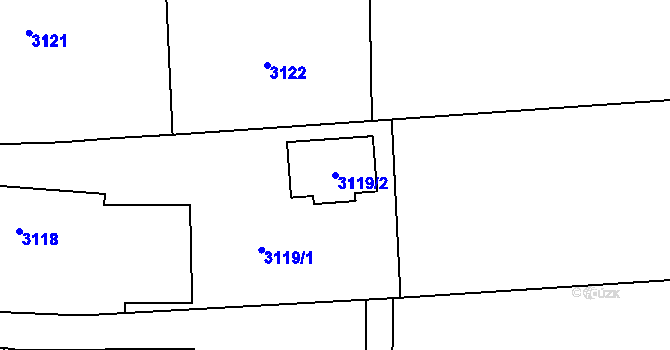 Parcela st. 3119/2 v KÚ Vítkov, Katastrální mapa