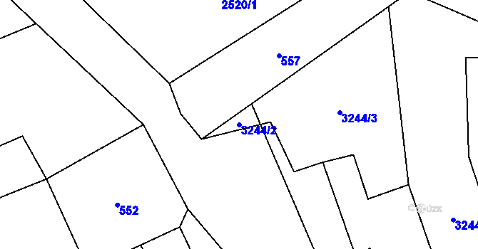 Parcela st. 3244/2 v KÚ Vítkov, Katastrální mapa