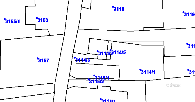 Parcela st. 3114/2 v KÚ Vítkov, Katastrální mapa