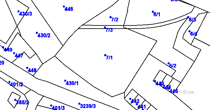 Parcela st. 7/1 v KÚ Vítkov, Katastrální mapa