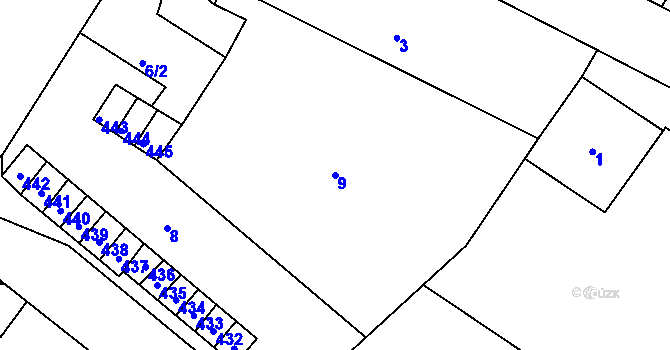 Parcela st. 9 v KÚ Vítkov, Katastrální mapa