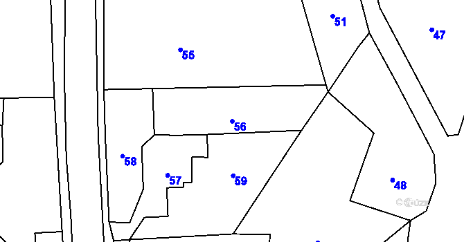 Parcela st. 56 v KÚ Vítkov, Katastrální mapa