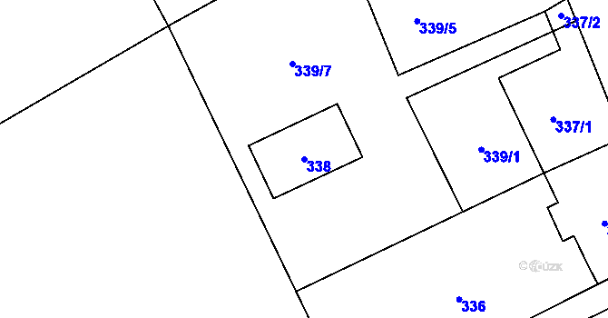 Parcela st. 338 v KÚ Vítkov, Katastrální mapa