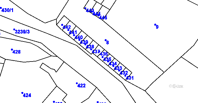 Parcela st. 436 v KÚ Vítkov, Katastrální mapa