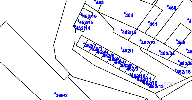 Parcela st. 462/4 v KÚ Vítkov, Katastrální mapa