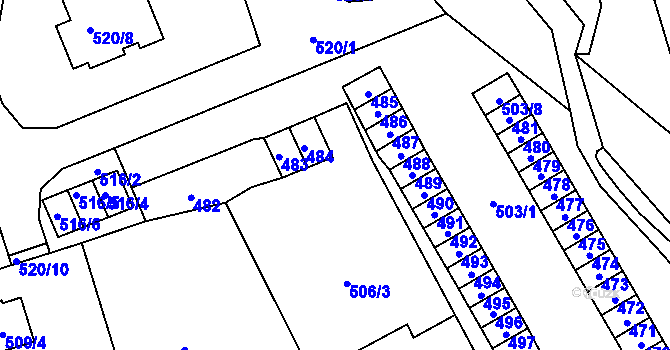 Parcela st. 503/2 v KÚ Vítkov, Katastrální mapa