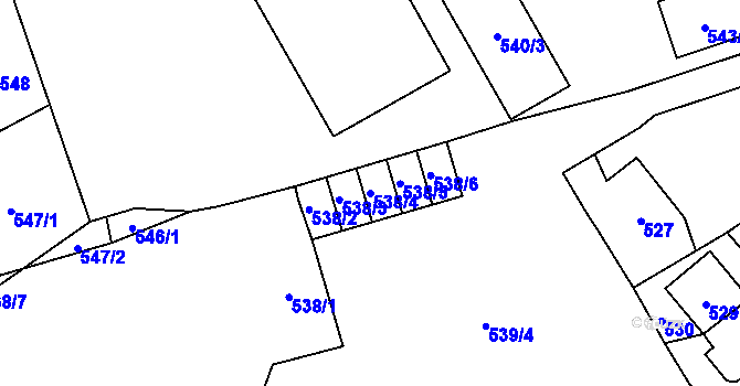 Parcela st. 538/4 v KÚ Vítkov, Katastrální mapa