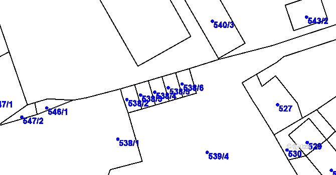 Parcela st. 538/5 v KÚ Vítkov, Katastrální mapa