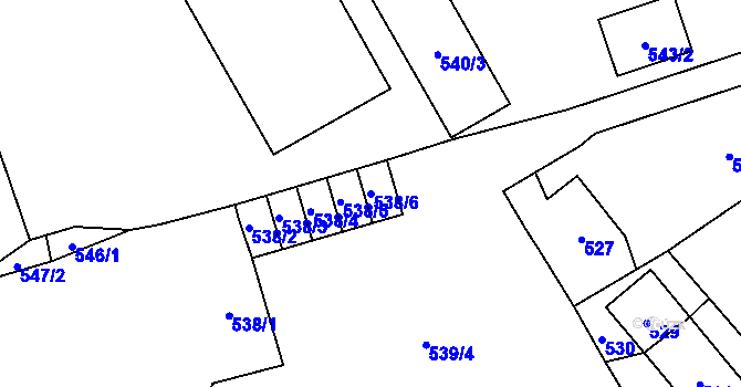Parcela st. 538/6 v KÚ Vítkov, Katastrální mapa