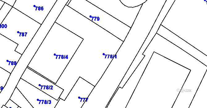 Parcela st. 778/1 v KÚ Vítkov, Katastrální mapa