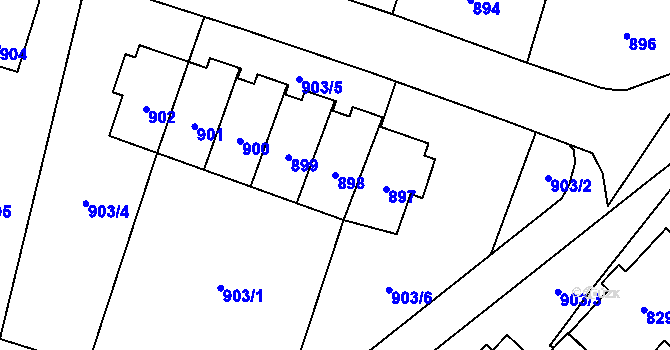Parcela st. 898 v KÚ Vítkov, Katastrální mapa