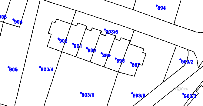 Parcela st. 899 v KÚ Vítkov, Katastrální mapa