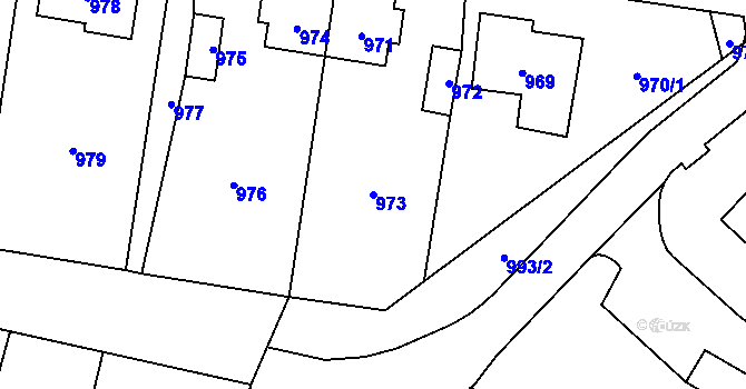 Parcela st. 973 v KÚ Vítkov, Katastrální mapa