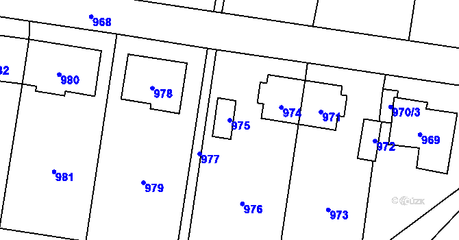 Parcela st. 975 v KÚ Vítkov, Katastrální mapa