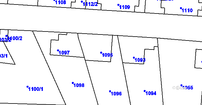 Parcela st. 1095 v KÚ Vítkov, Katastrální mapa