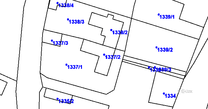 Parcela st. 1337/2 v KÚ Vítkov, Katastrální mapa