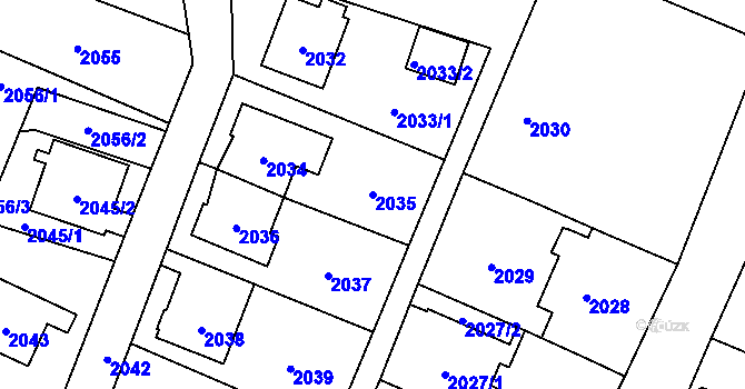 Parcela st. 2035 v KÚ Vítkov, Katastrální mapa