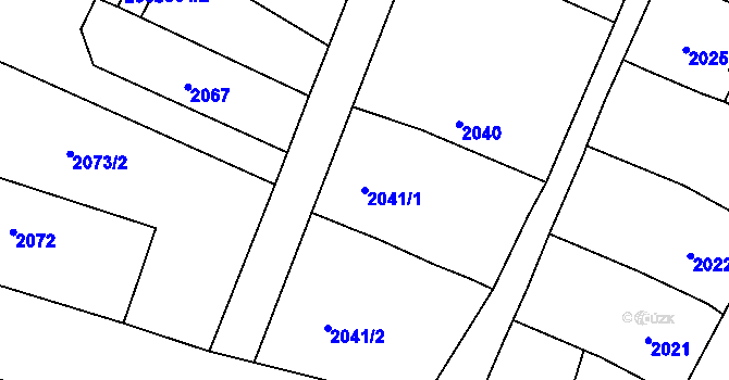 Parcela st. 2041/1 v KÚ Vítkov, Katastrální mapa
