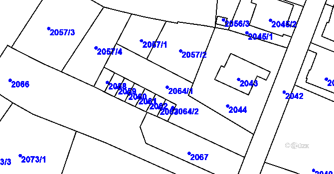 Parcela st. 2064/1 v KÚ Vítkov, Katastrální mapa