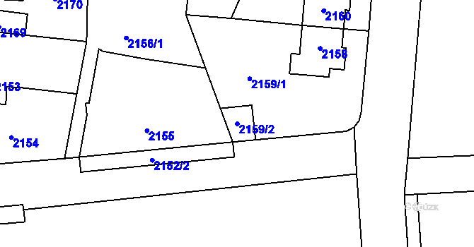 Parcela st. 2159/2 v KÚ Vítkov, Katastrální mapa
