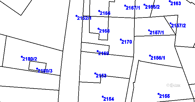Parcela st. 2169 v KÚ Vítkov, Katastrální mapa