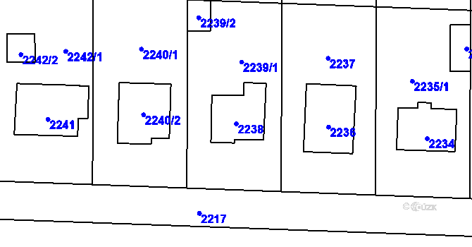 Parcela st. 2238 v KÚ Vítkov, Katastrální mapa