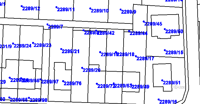 Parcela st. 2289/19 v KÚ Vítkov, Katastrální mapa