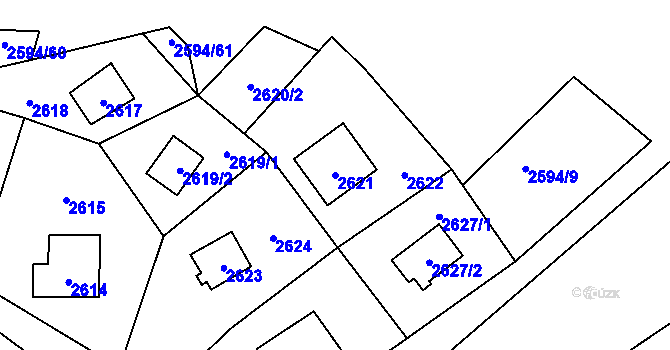 Parcela st. 2621 v KÚ Vítkov, Katastrální mapa