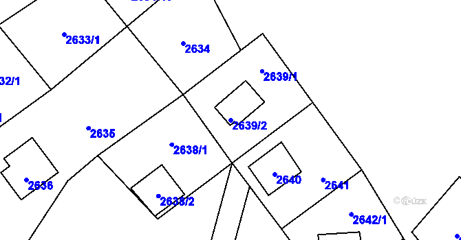 Parcela st. 2639/2 v KÚ Vítkov, Katastrální mapa