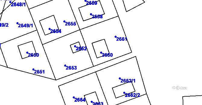 Parcela st. 2660 v KÚ Vítkov, Katastrální mapa