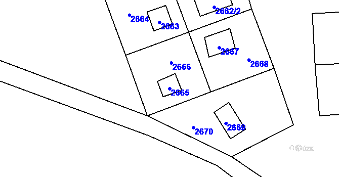 Parcela st. 2665 v KÚ Vítkov, Katastrální mapa