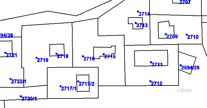 Parcela st. 2715 v KÚ Vítkov, Katastrální mapa