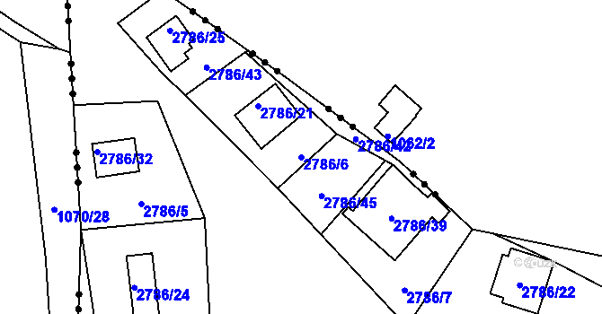 Parcela st. 2786/6 v KÚ Vítkov, Katastrální mapa