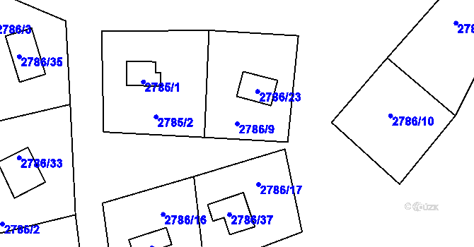 Parcela st. 2786/9 v KÚ Vítkov, Katastrální mapa