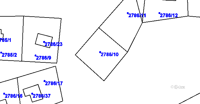 Parcela st. 2786/10 v KÚ Vítkov, Katastrální mapa