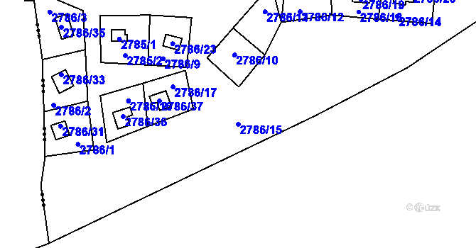 Parcela st. 2786/15 v KÚ Vítkov, Katastrální mapa