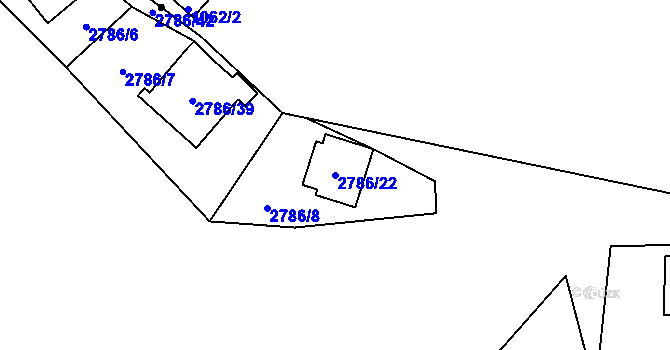 Parcela st. 2786/22 v KÚ Vítkov, Katastrální mapa